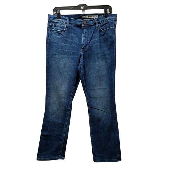 DKNY Jeans Women’s 14 Straight Cropped Blue Stonewash Stretch Denim 32x26 - Picture 1 of 5